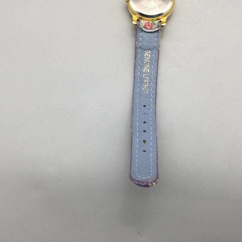 Accutime Girls Watch 26mm Ballet Slippers Gold Tone Floral Leather New Battery